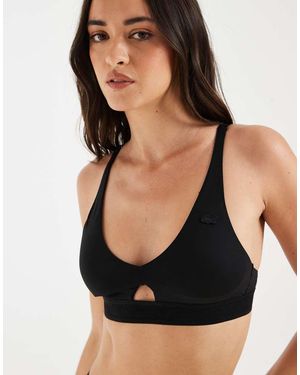 Lacoste Sujetador Con Abertura De Microfibra - Negro