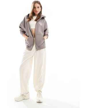 Tala Felpa Con Cappuccio Oversize Con Zip - Bianco