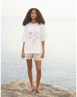 4th & Reckless Cotton Shell Graphic Oversized T-shirt - White