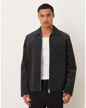 ARKET Cord Zip Up Jacket With Front Pocket - Black