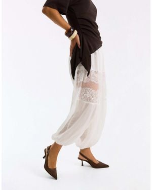 Bershka Slingback-schuhe mit kitten-heel - Weiß
