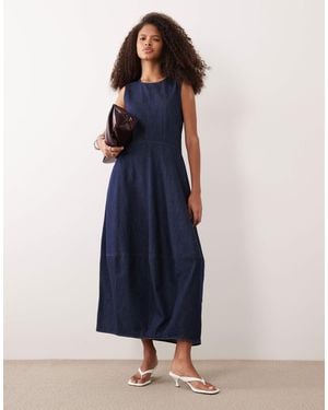 ARKET Volume Sleeveless Denim Dress - Blue