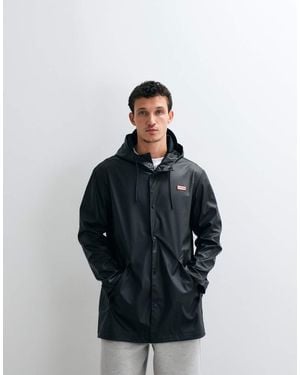 HUNTER Giacca Impermeabile Nera - Blu