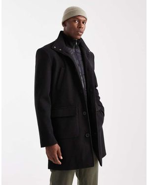 Threadbare Cortavientos Con Cuello Alto Y Capucha De - Negro