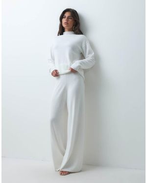 Iyal Super Soft Knitted Wide Leg Trousers Co-ord - Grey