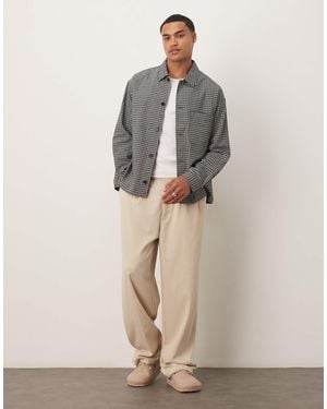 ARKET Cotton Rich Seersucker Relaxed Overshirt - Grey