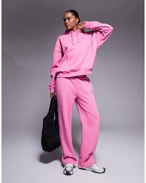 Kaiia Exclusive Cotton Rich Diamante Logo Wide Leg sweatpants Co-ord - Pink