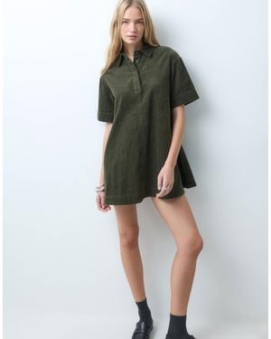 ASOS Cord-polo-minikleid - Grün
