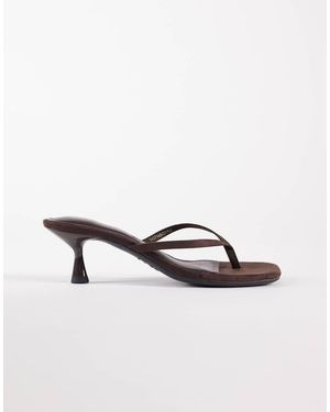New Look Toe Post Kitten Heel Sandal - Brown