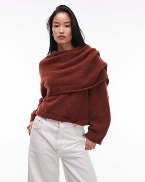 & Other Stories Wool Alpaca Swaddled Drape Sweater - Red