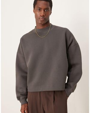 ASOS – kastiges oversize-sweatshirt - Grau