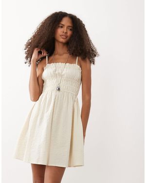 Wednesday's Girl Wedensdays Girl Crepe Strappy Floaty Minidress - Natural