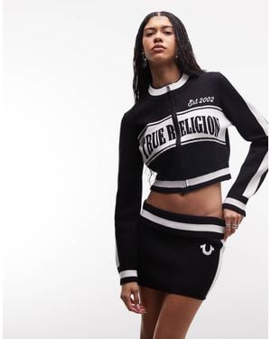TRUE RELIGION Jacquard Low Rise Mini Skirt - Black