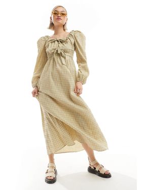 Glamorous – kariertes maxi-hängerkleid - Mettallic