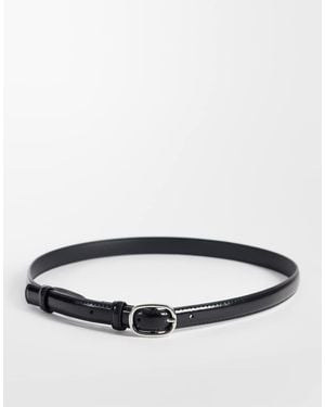 Vero Moda Coated Belt With Silver Hardware - Grey