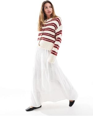 Cotton On – gestufter maxirock - Weiß