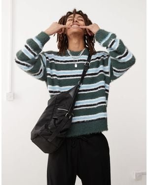 Weekday Daniel Hairy Yarn Sweater - Green