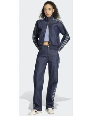 adidas Originals Firebird Mid Rise Straight Denim Pant - Blue