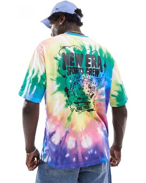KTZ – t-shirt mit mehrfarbigem batikmuster - Blau