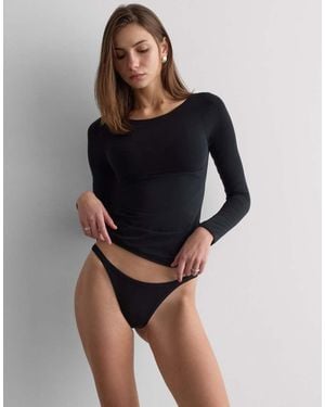 Intimissimi Boat-Neck Ultralight Cotton Top - Blue