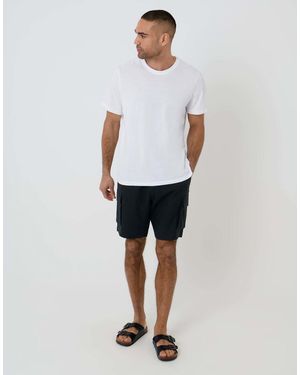 Threadbare Linen Blend Cargo Shorts - Black