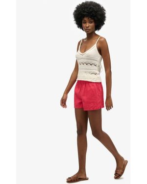 Superdry Linen Shorts - Red