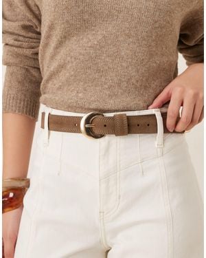 Accessorize Stitch Detail Buckle Belt - Natural