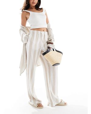 ONLY Linen Mix Pull On Pants - White