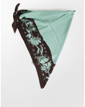 TOPSHOP Floral Print Waist Belt - Green
