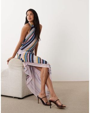 ASOS Stretch Chiffon Asymmetric Maxi Skirt - Pink