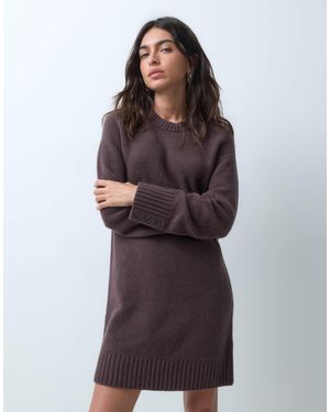 Abercrombie & Fitch Strickkleid mit zopfmuster - Braun