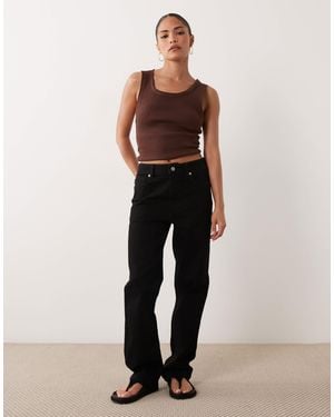 ASOS Asos Design Petite Slim Straight Leg Jeans - Black