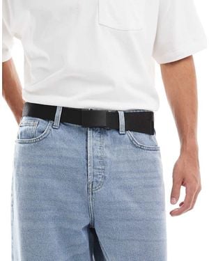 ASOS Webbing Belt With Matte Buckle - Blue