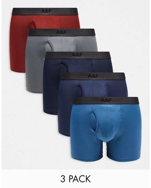Abercrombie & Fitch 5-Pack Trunks With Contrast Waistband - Blue
