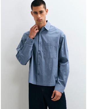 ASOS Boxy oversize-popeline-hemd - Blau