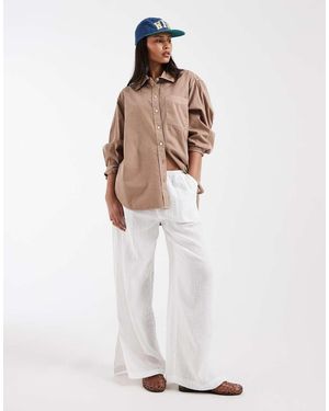 Gap Cheesecloth Pull On Wide Trouser - White