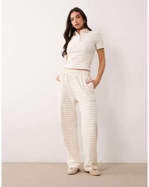 Wanderdoll Frankie Premium Jersey Wide Leg Trousers Co-Ord - Natural