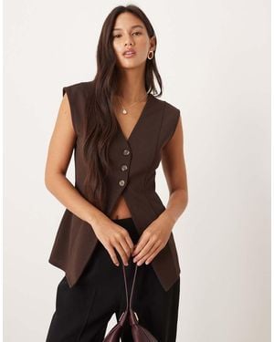 ASOS Longline Split Front Waistcoat - Black