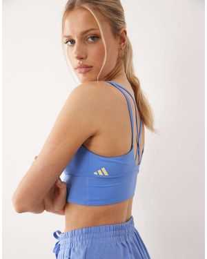 adidas Originals Adidas Sportswear Three Stripes Studios Mid Support Bra - Blue