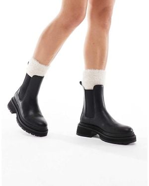 London Rebel Emma Chunky Chelsea Boots - Black