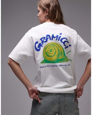 Gramicci Camiseta Blanca Con Estampado Gráfico De Caracol De - Gris