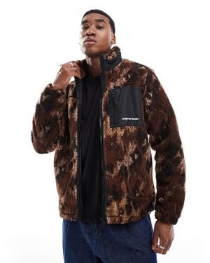 Jack & Jones – teddyfleece-jacke - Braun