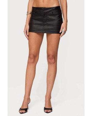 Edikted Danielle Faux Leather Mini Skort - Black