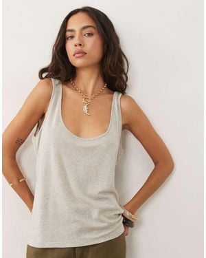 ASOS Metallic Plunge Scoop Neck Tank Top