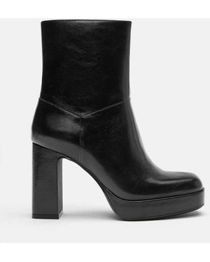 Pull&Bear Platform High-heel Ankle Boots - Black