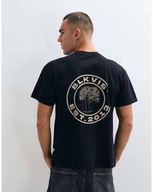 BLKVIS T-Shirt Nera Con Grafica Sul Retro - Blu