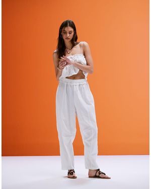 ASOS Overlay Barrel Leg Jumpsuit With Lace Details - Orange