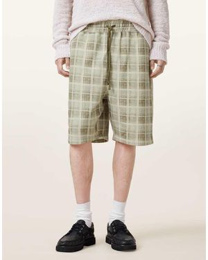 AllSaints Pantalones Cortos Marrón Claro Empolvado De Tejido De Sudadera Benji De - Neutro