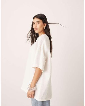 ARRANGE Camiseta Blanca De Corte Cuadrado De Tejido Texturizado De - Blanco