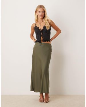 Vila Satin Maxi Skirt - Natural